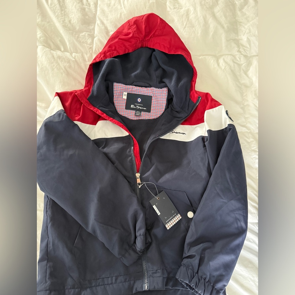 Ben Sherman Boys Colorblock Hooded Jacket – Size M 10-12